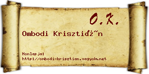 Ombodi Krisztián névjegykártya